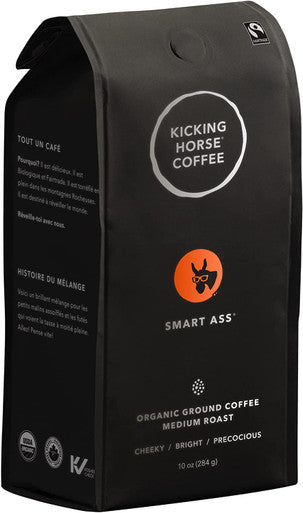 Kicking Horse Smart Ass Medium Roast Ground Coffee 284g/10 oz {Imported from Canada}